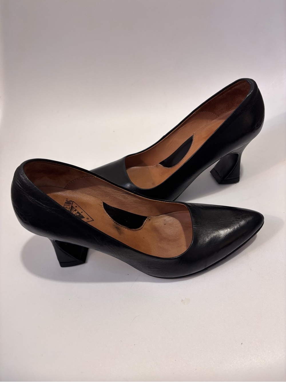 John Fluevog Black Leather Pumps